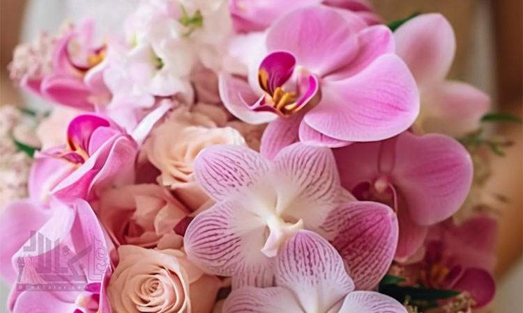 ترکیب ارکیده با گل های دیگر برای دسته گل عروس